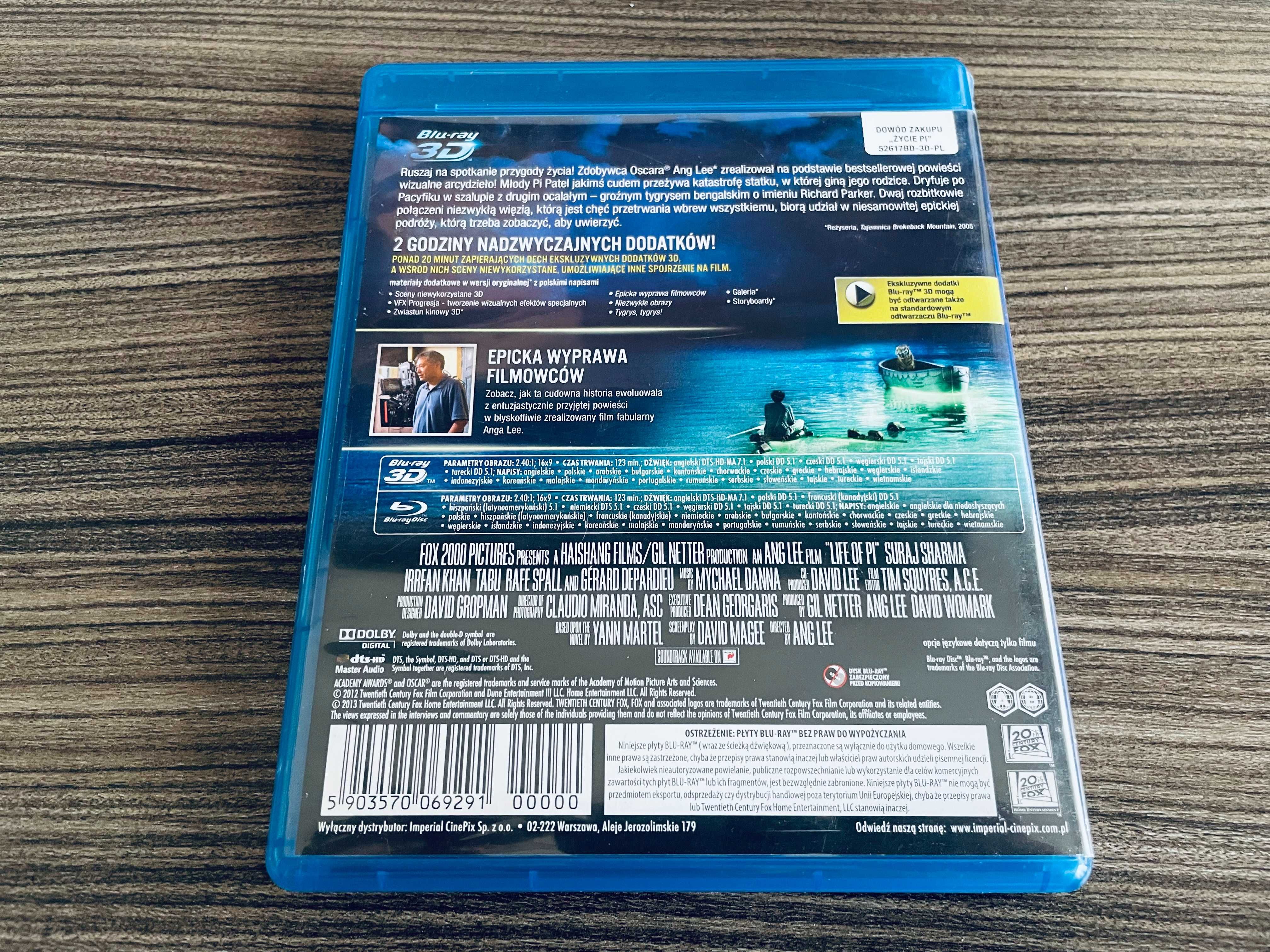 Życie Pi (Life of Pi) 2D + 3D Bluray - polski dubbing