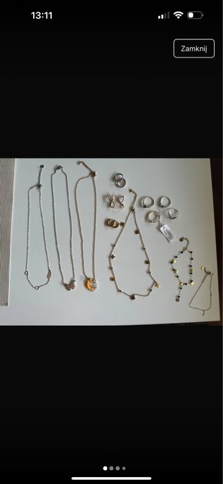 Duzy zestaw bizuterii ze stali nierdzewnej i srebra