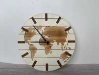 Drewniany zegar ścienny Global, Ø 50 cm