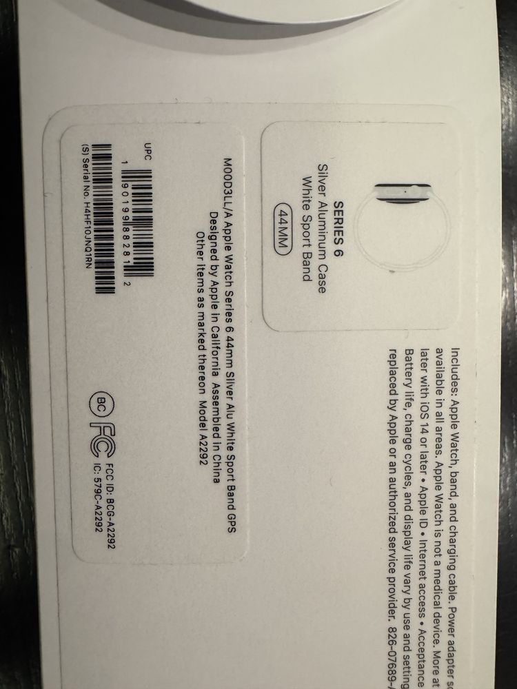 Apple watch 6 silver 44mm