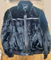 Дублянка куртка зимова чоловіча шкіряна хутряна соболь, розмір L