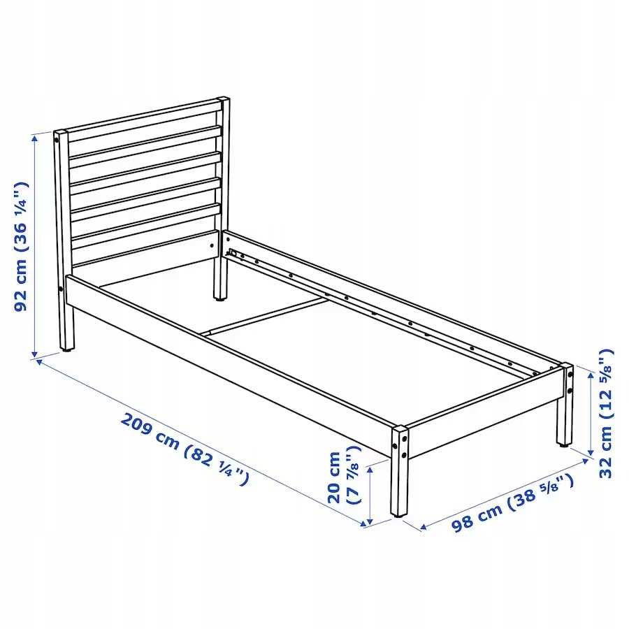Łóżko Ikea TARVA + materac IKEA MALVIK