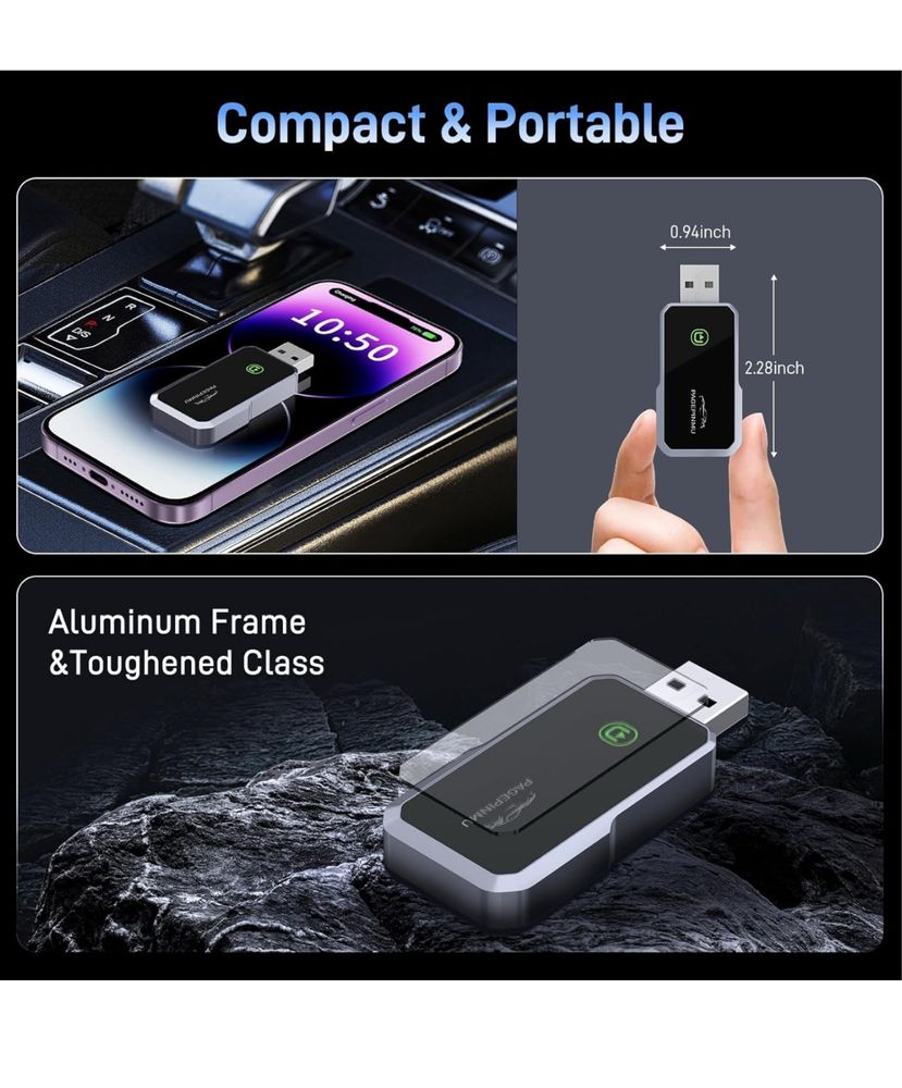 Bezprzewodowy adapter CarPlay do iPhone Apple play