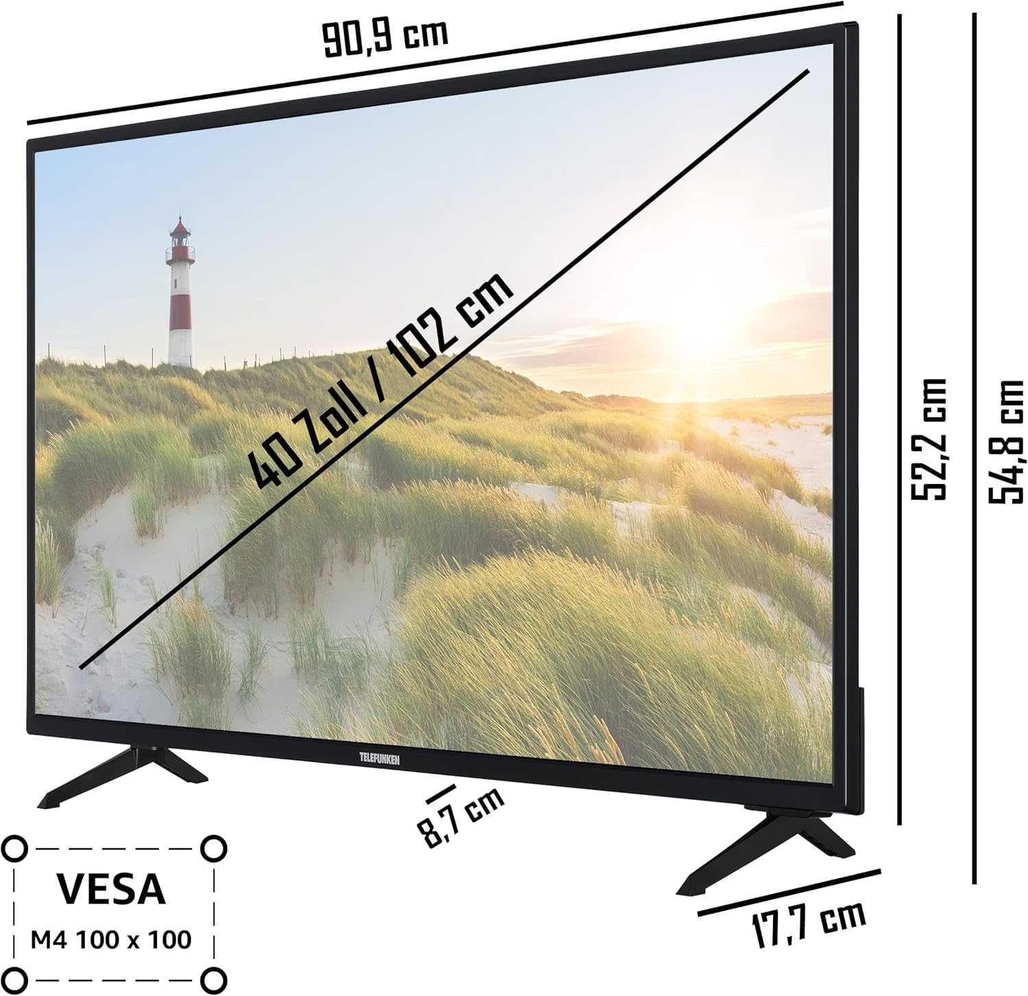 Телевізор 40 дюймів Telefunken XF40SN550S (Full HD Smart TV T2/S2)