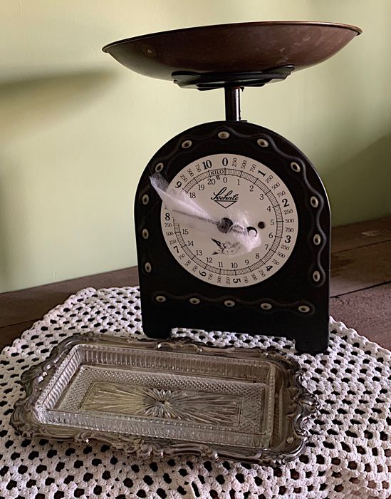 Balança Vintage Loehnte +
Manteigueira banho prata