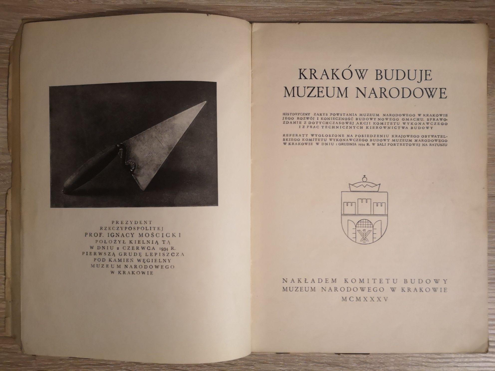 Kraków Buduje Muzeum Narodowe 1935r Ignacy Mościcki