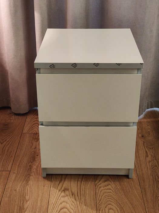 Stolik nocny Komoda MALM Ikea 40x55x48 cm wysoki połysk NOWA 2 sztuki