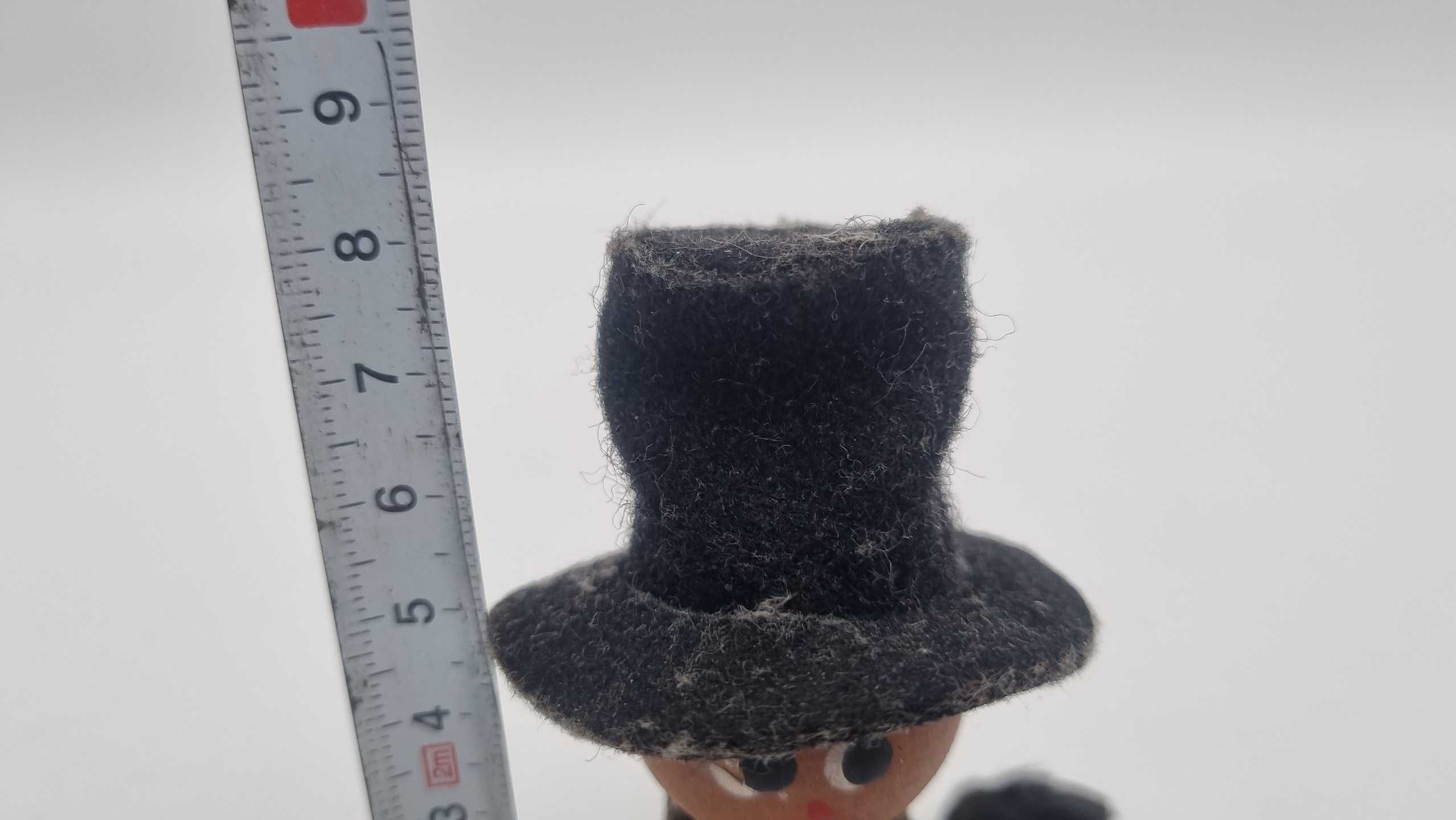 Figurka drewniana kominiarz zabawka PRL