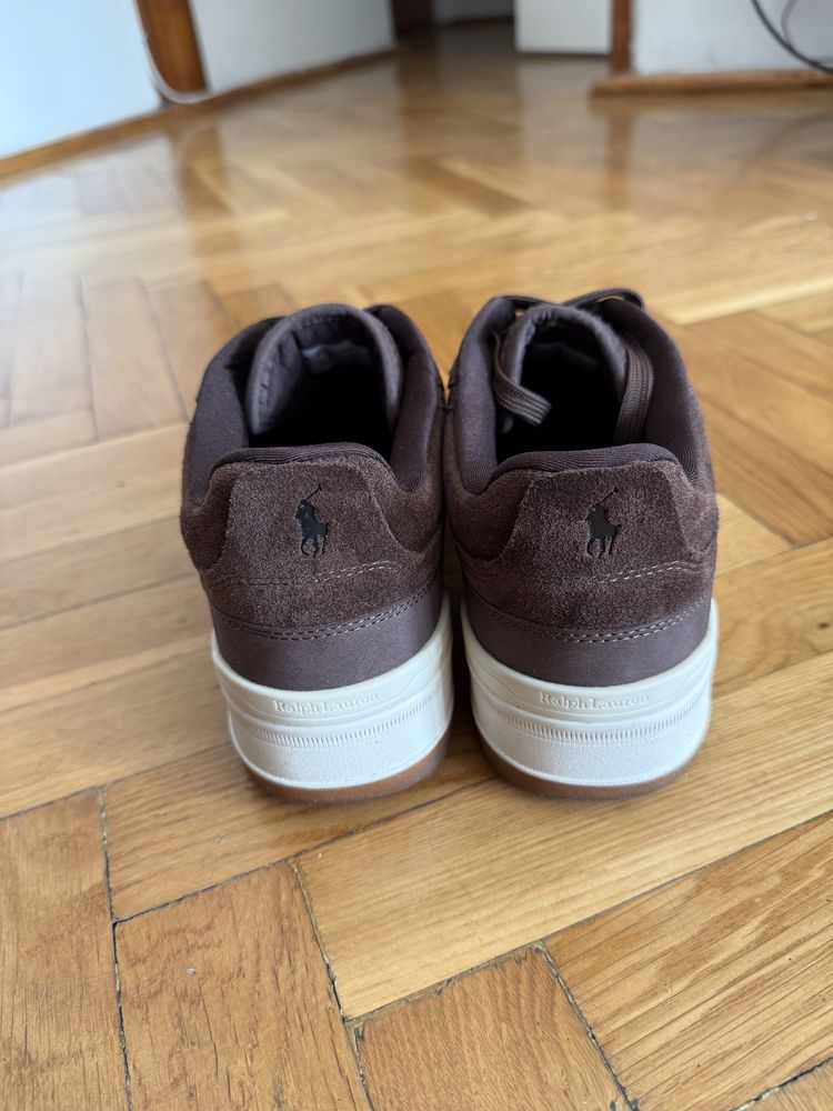 Buty Polo Ralph Lauren skórzane sneakersy brązowe r.44 28,5 cm