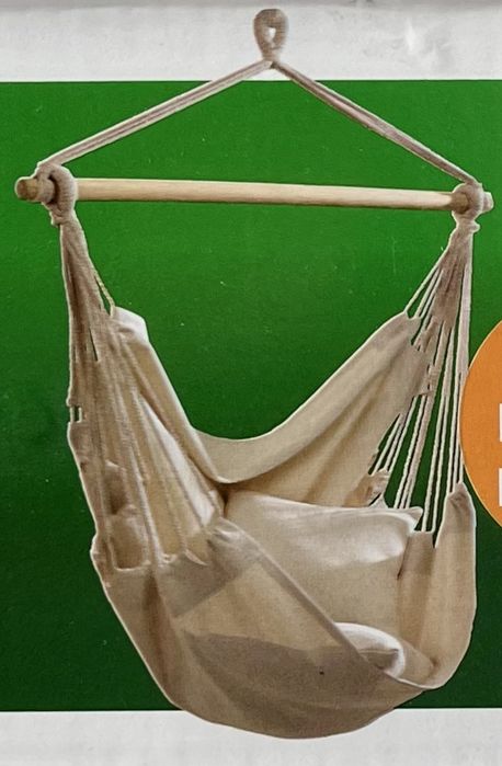 Fotel wiszący ogrodowy, krzesło brazylijskie, kokon huśtawka, boho