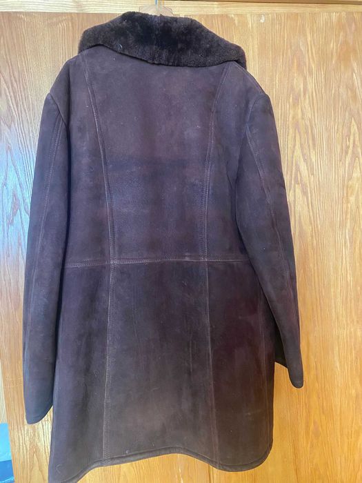 Kożuch męski w kolorze ciemnego brązu, rozmiar XL