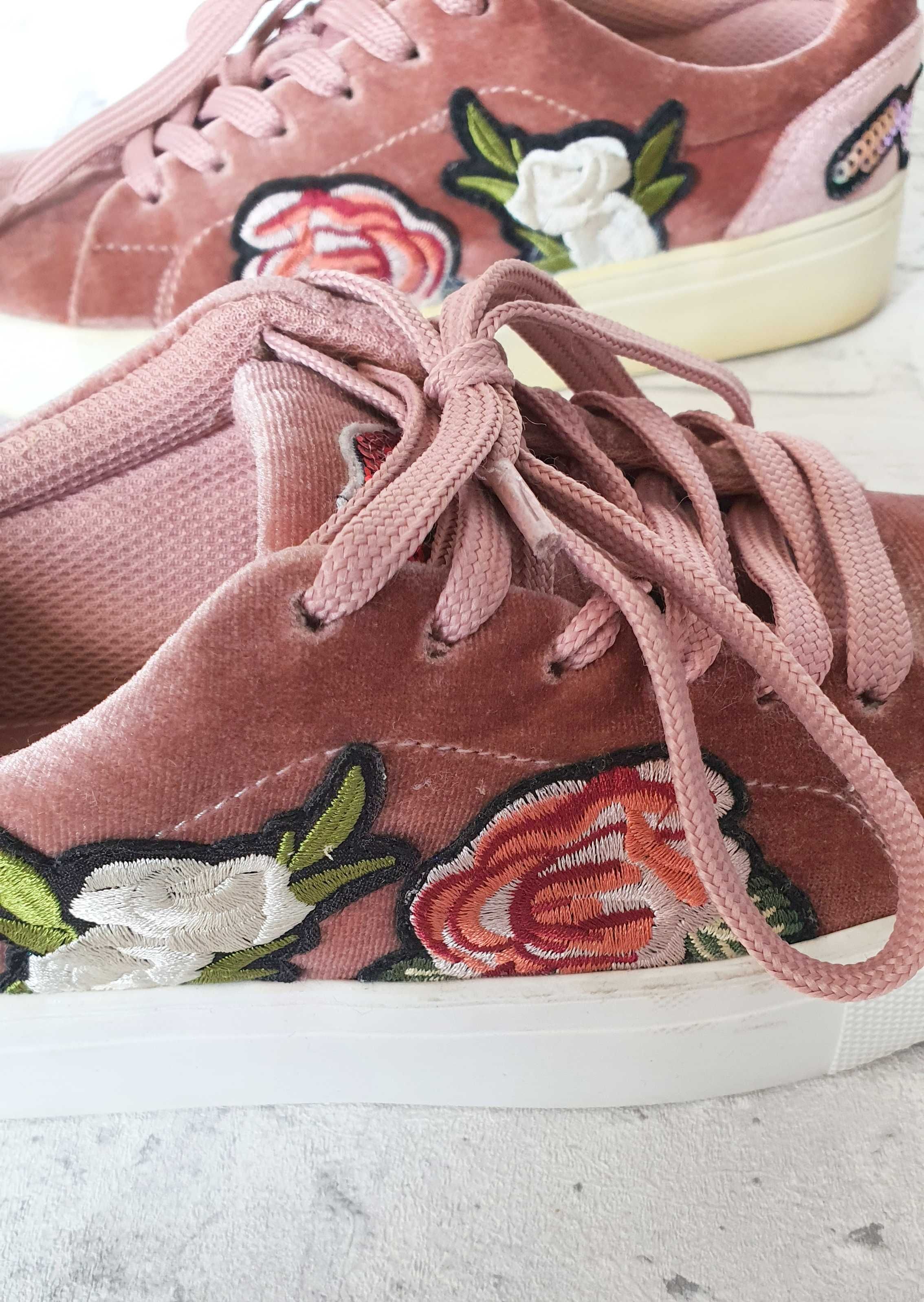 Buty sportowe sneakersy 36 różowe pudrowy róż zamszowe Madden Girl