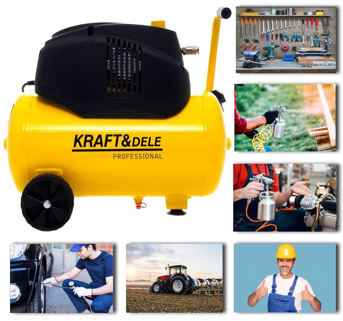 Kompresor Bezolejowy 24L Sprężarka 1.5KM 10BAR Kraft Sklep **
