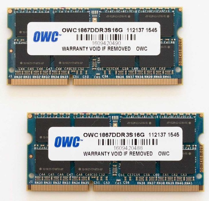 Память RAM Crucial OWC 32GB (2x16GB) PC3-14900 DDR3-1866 sodimm