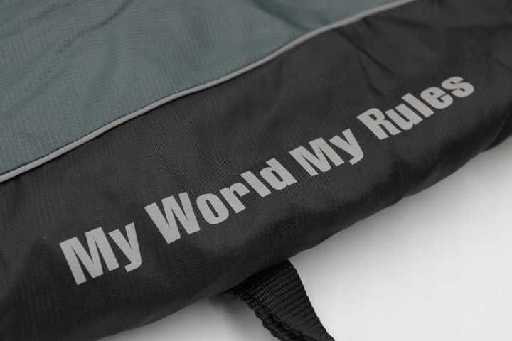 Ciepła kurtka dla dużego psa My World My Rules 5XL Czarny/Szary