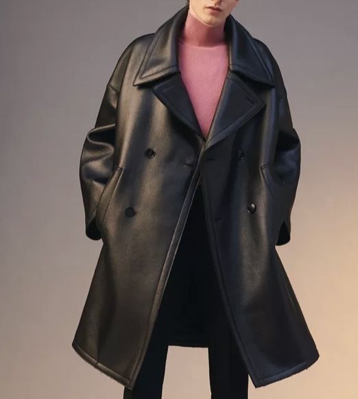 Zara Man wool limited edition relaxed luźny płaszcz S-M