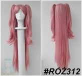 Długa różowa peruka z kitkami 100cm Krul tepes Yumemi cosplay wig