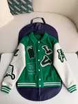 Casaco de couro Louis Vuitton Varsity verde L