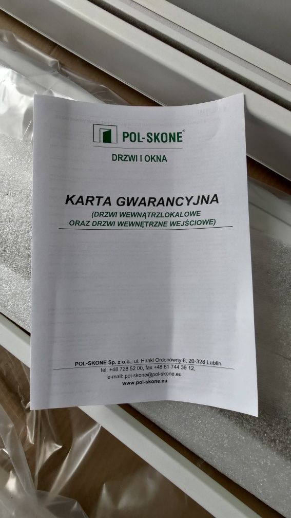 Sprzedam drzwi bezprzylgowe Pol-skone FIORD z ościeżnicą