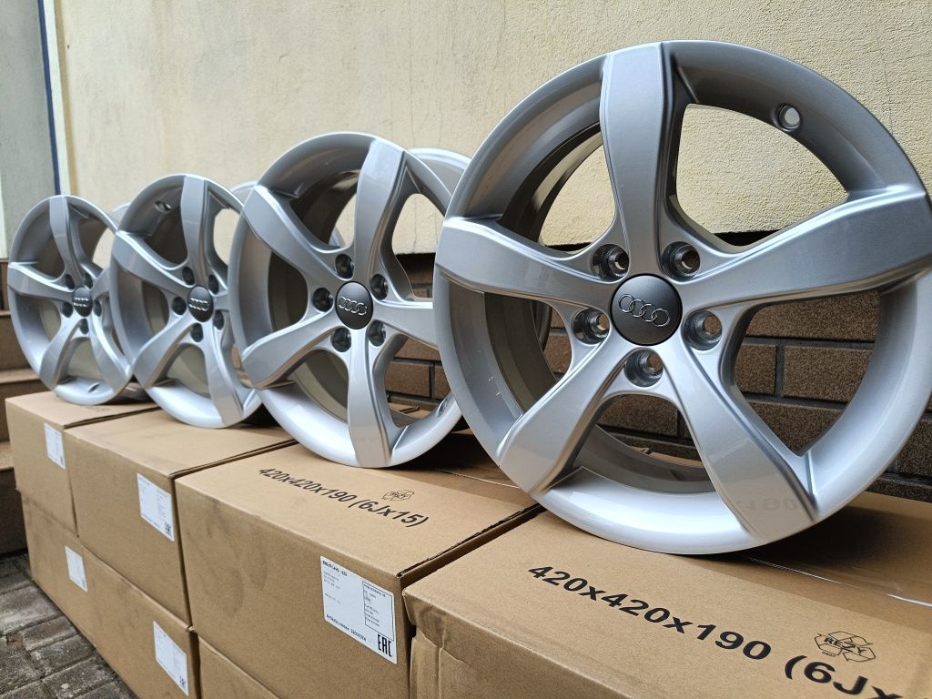 NOWE! Felgi Aluminiowe 15 Cali 5x100 6Jx15 ET29 Audi A1 A3 - WYSYŁKA