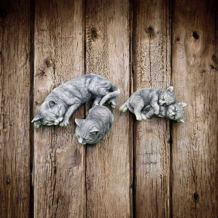 Figurki z gipsu kot z gipsu kotki ogrodowe figurka na taras Ozdobne