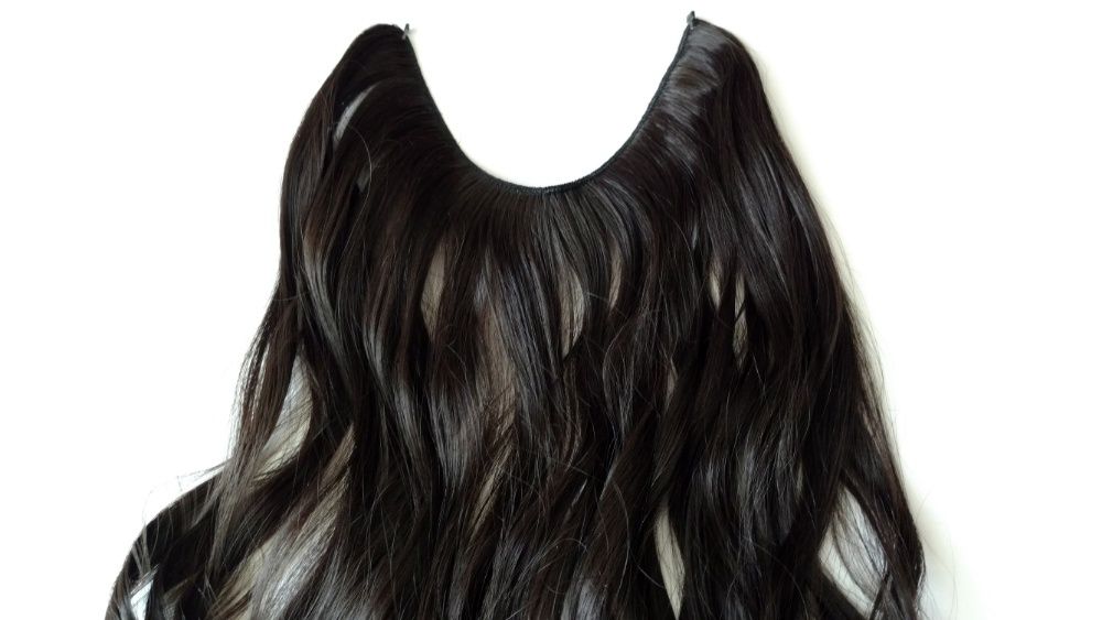 Волосы для наращивания на леске 60см шоколадно коричневый цвет