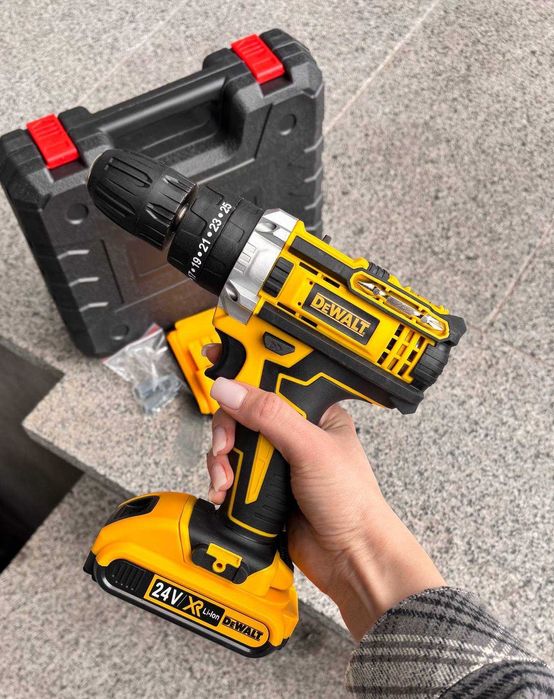Дрель Шуруповерт девальт 24v аккумуляторный шурупокрут с инструментами