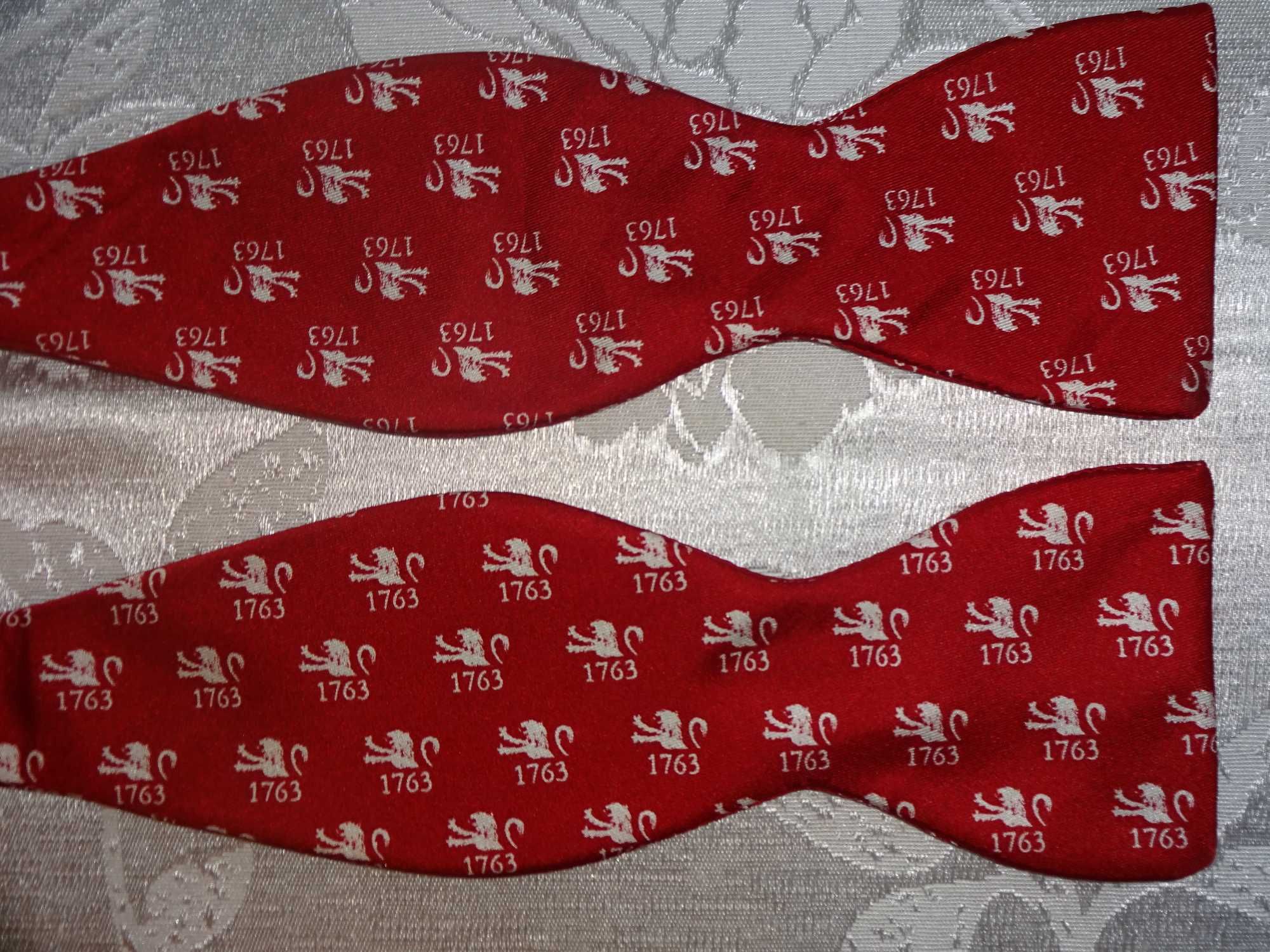 LUX Rivetz of Boston 100% SILK jedwabna czerwona wiązana mucha muszka