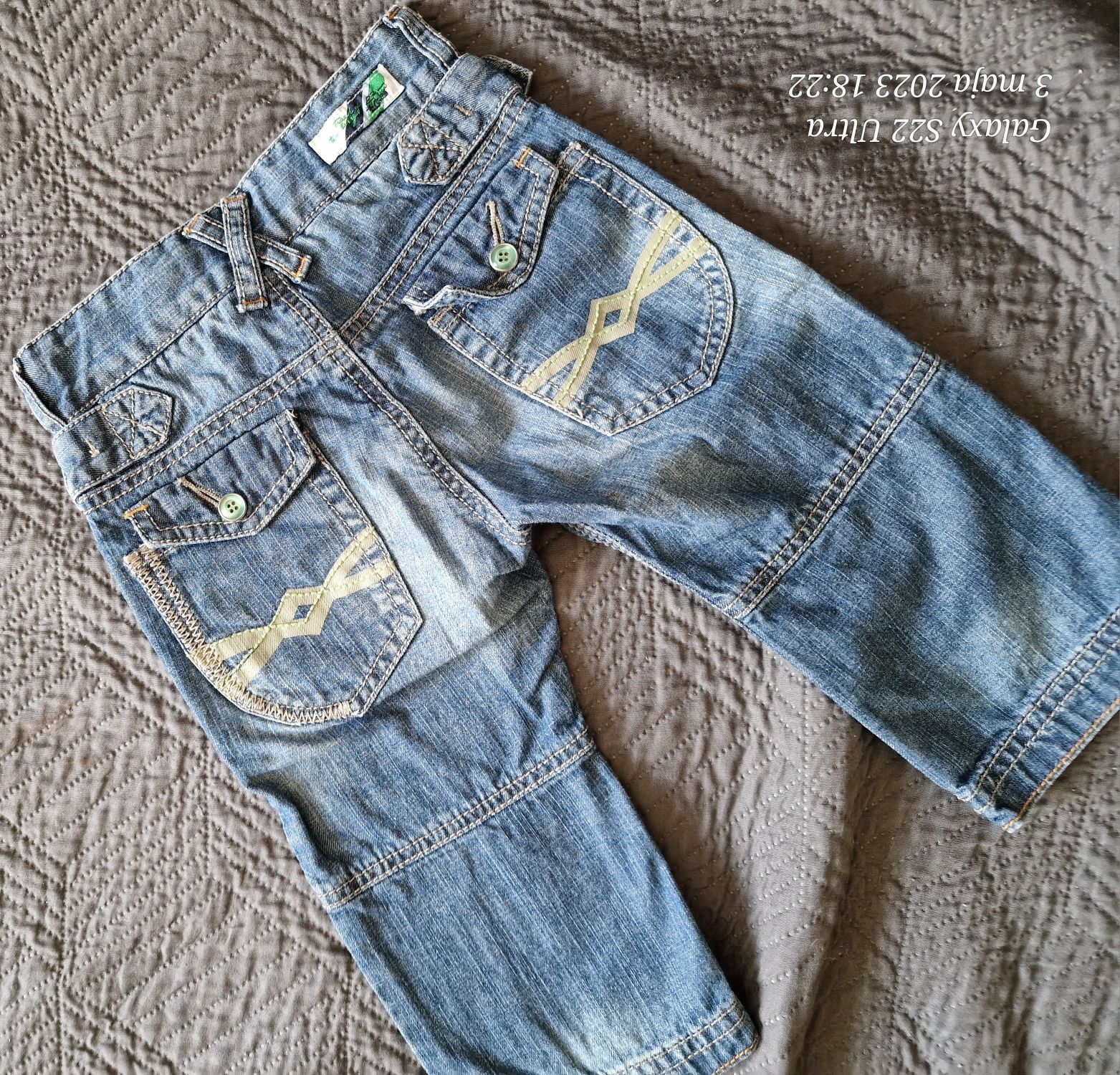 Spodnie dżinsowe dla chłopca zestaw 2+1 gratis 68