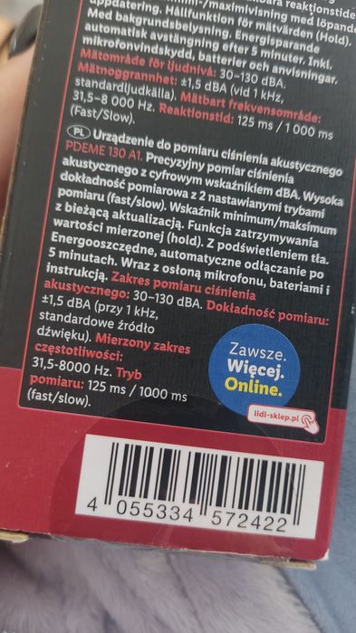 Parkside, decybelomierz urządzenie do pomiaru ciśnienia akustycznego