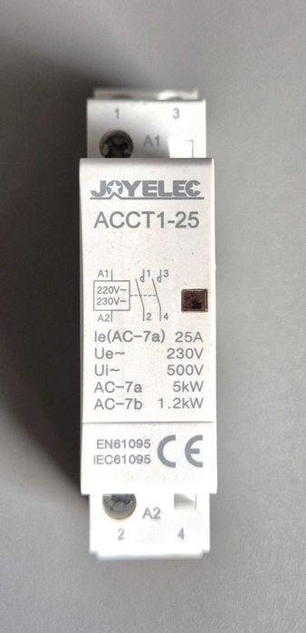 Przełącznik prądu zmiennego Joyelec do użytku domowego, 2P 25A, 2NO