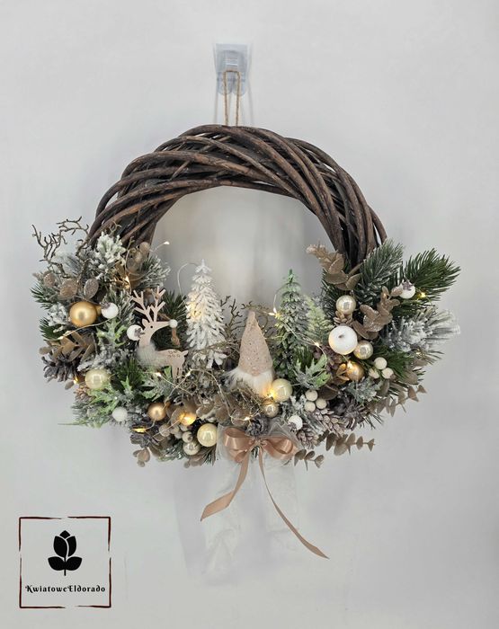 Wianek na drzwi, ścianę, świąteczny, Boże Narodzenie