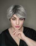 Peruka siwa srebrna cieniowana Pixie krótkie włosy wig