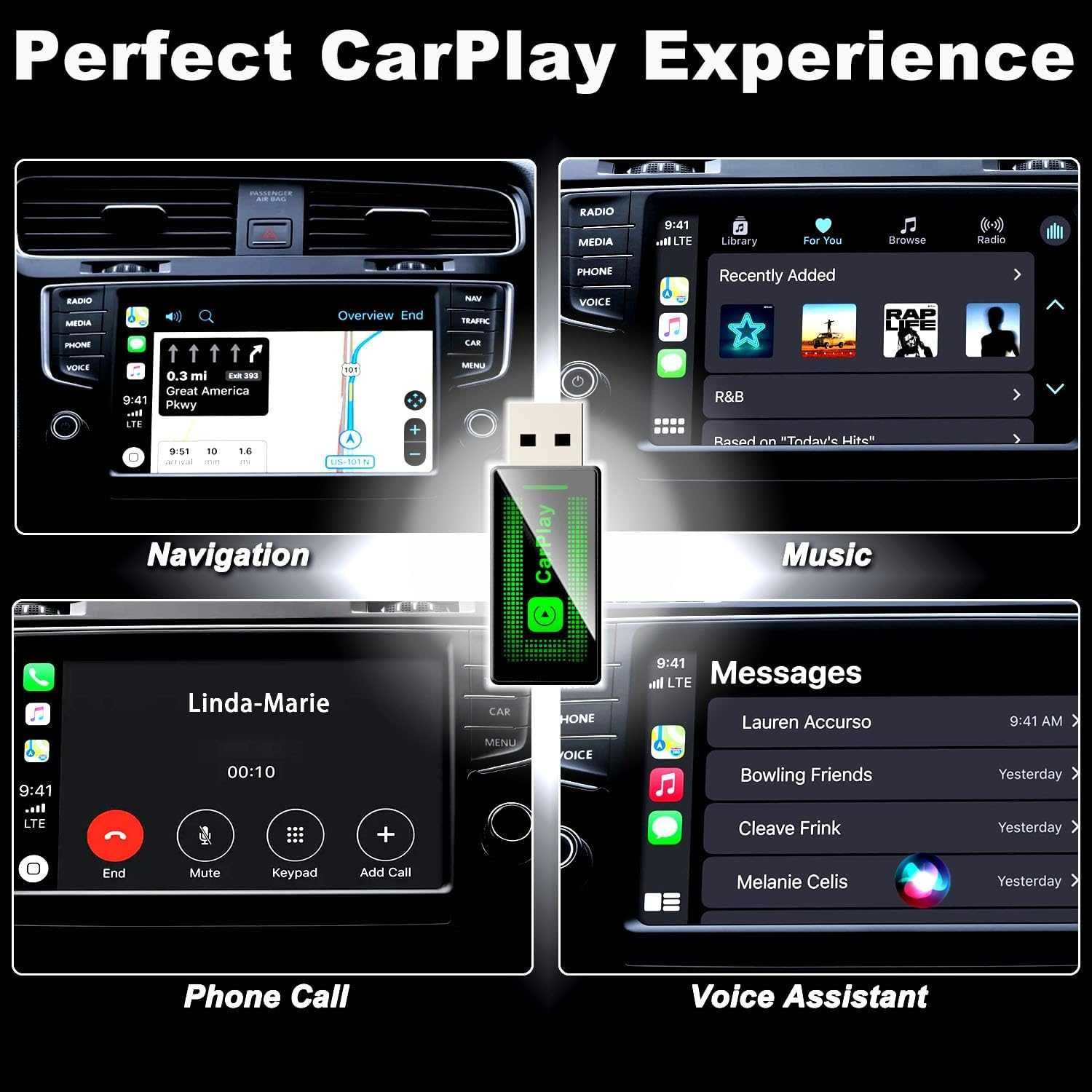 Автомобільний бездротовий адаптер Carplay для Apple iPhone iOS 9+