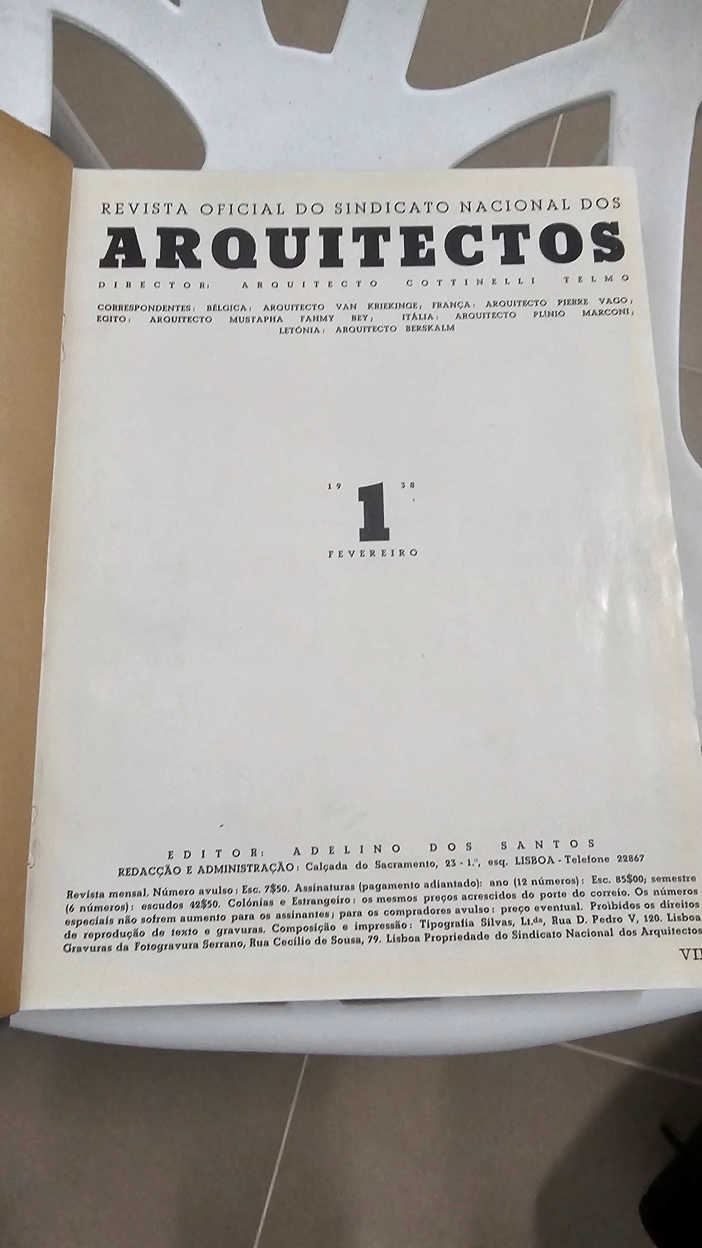 Revistas oficial do sindicato nacional dos Arquitectos 1938/42