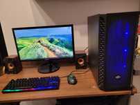 Gamingowy PC i5-3.7GHz/LCD22"FullHD/RX560_4GB/16GB_Ram/SSD240GB+HDD1TB