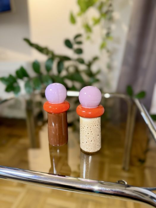 Solniczka i pieprzniczka ceramiczna zestaw kolorowy