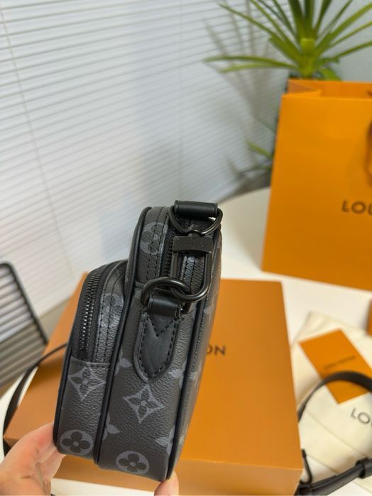 Сумка мужская Louis Vuitton mini soft  tuunk черная кожаная оригинал