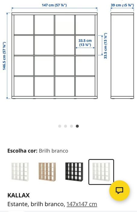 Estantes kallax cinza brilhante e efeito madeira