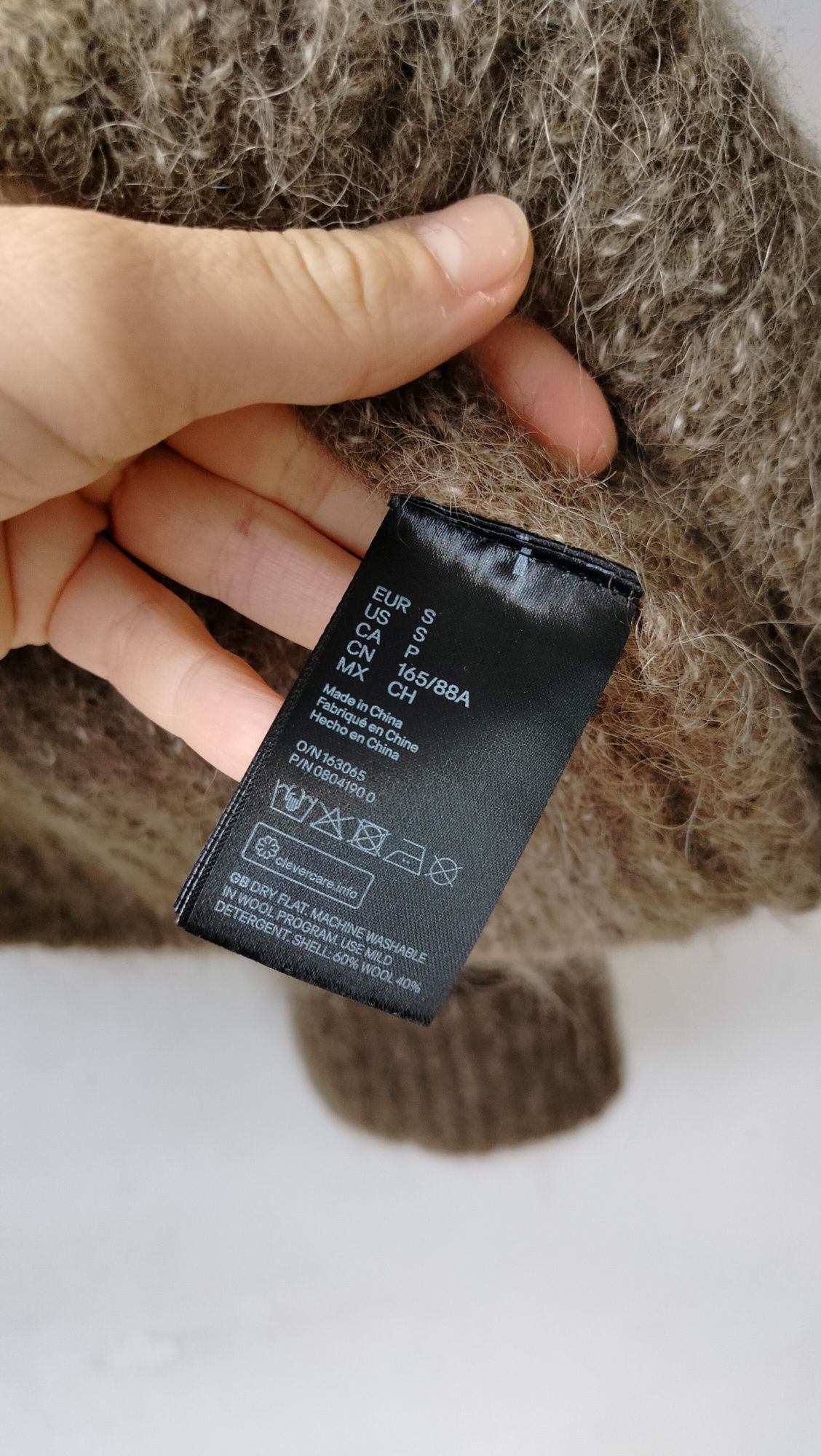 Sweter wełna alpaka brązowy golf suwak