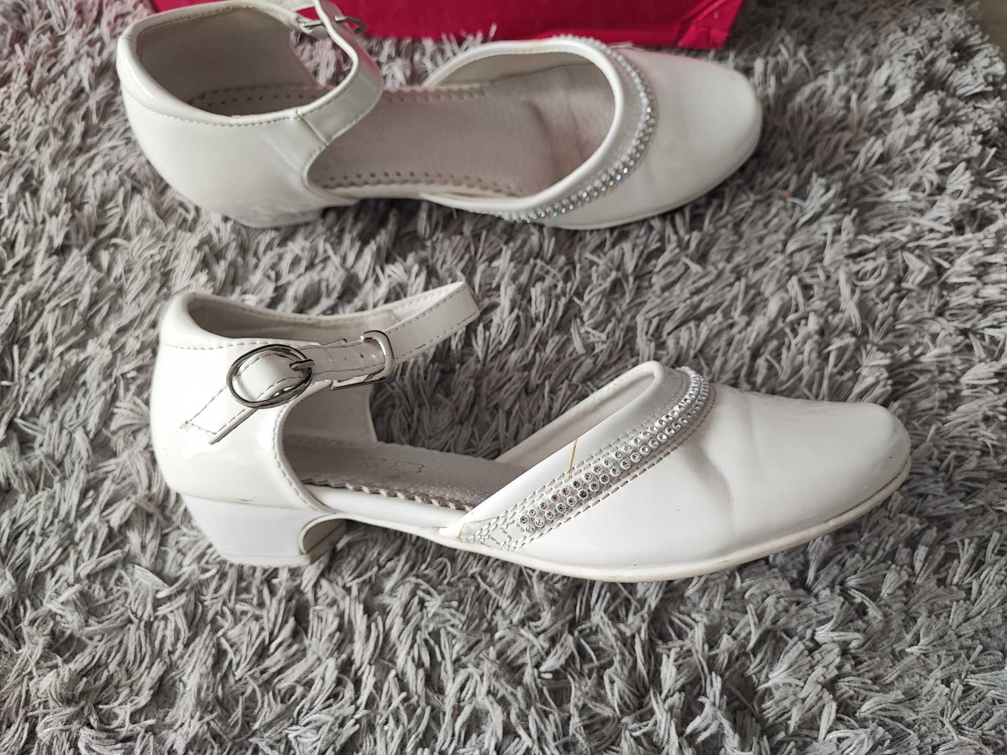 Buty dziewczęce komunijne białe rozmiar 36