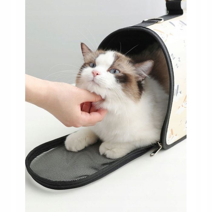 Torba transportowa dla kota transporter na ramie biały