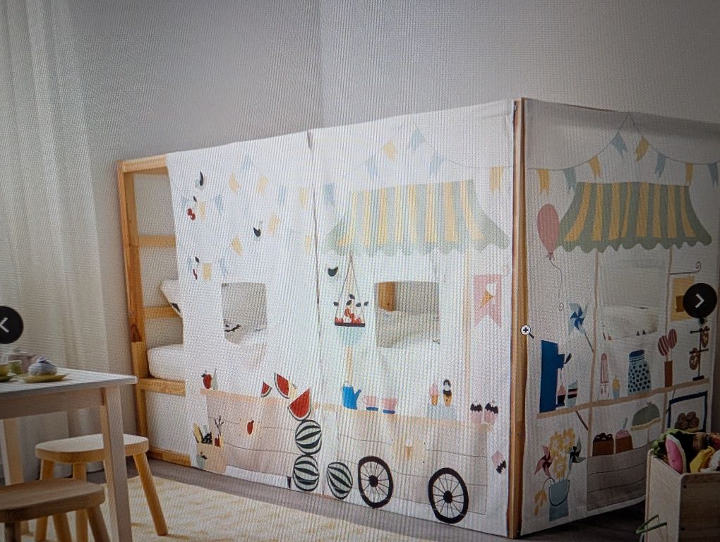 Cama reversível branco/pinho de IKEA 90x200cm