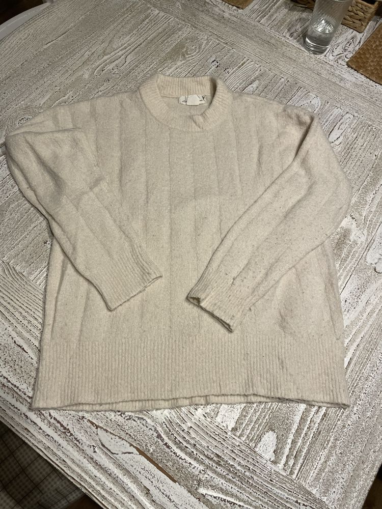 Sweter damski/ dziewczęcy H&M ecru rozm. XS