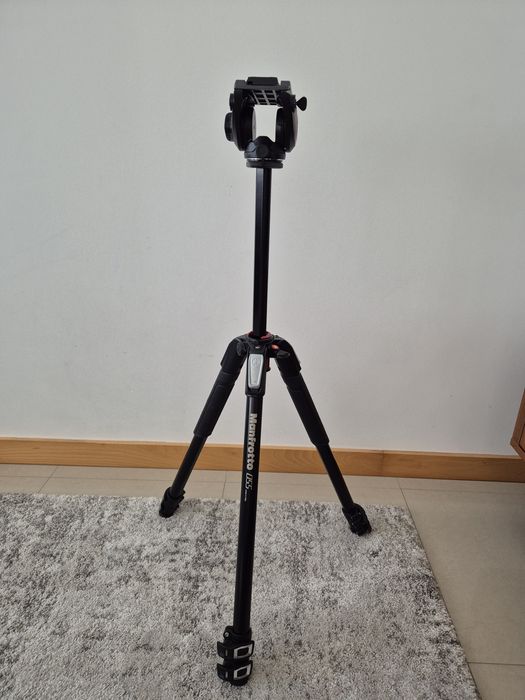 Tripé Manfrotto MT055XPRO3 + Cabeça MVH500AH
