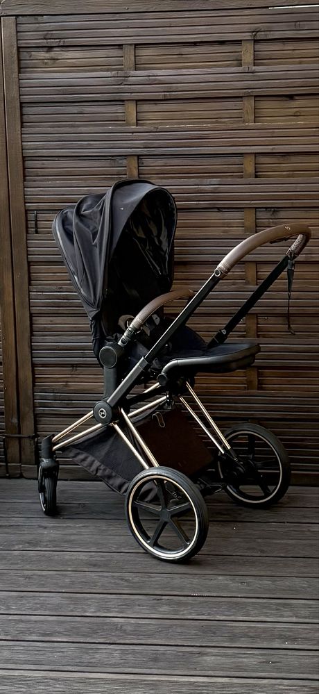 Wózek cybex priam 4.0 black sepia złoty stelaż ponadczasowy desing