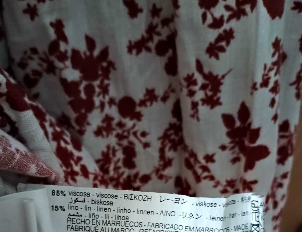 piękna Zara sukienka boho vintage/ XS-M/midi/maxi długa len