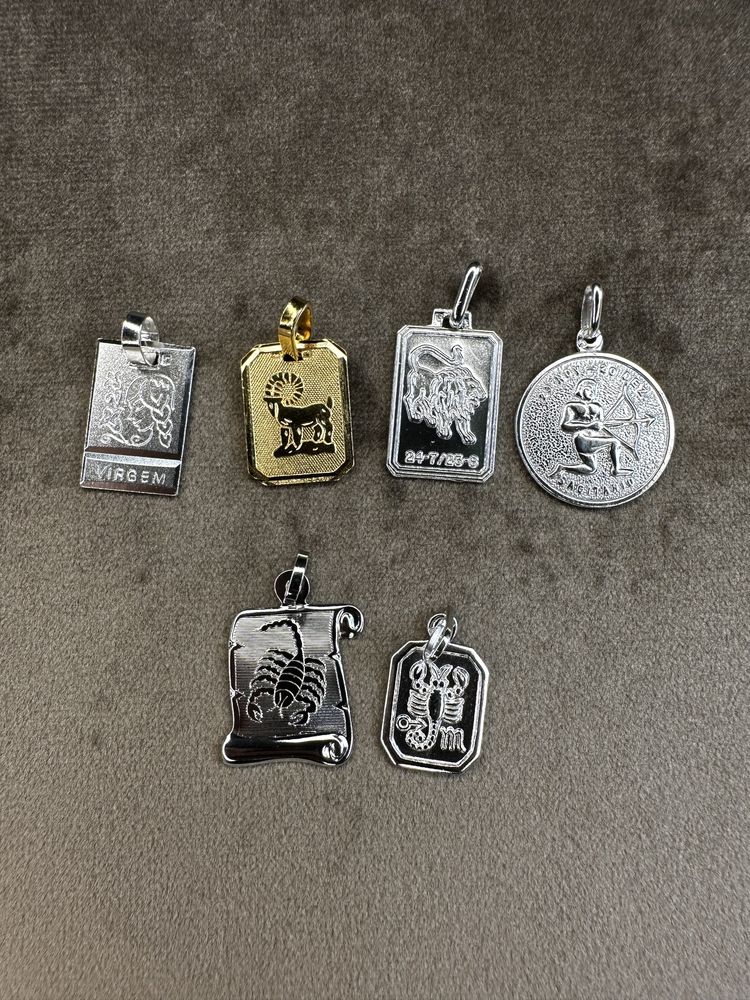 Medalhas de signos em prata