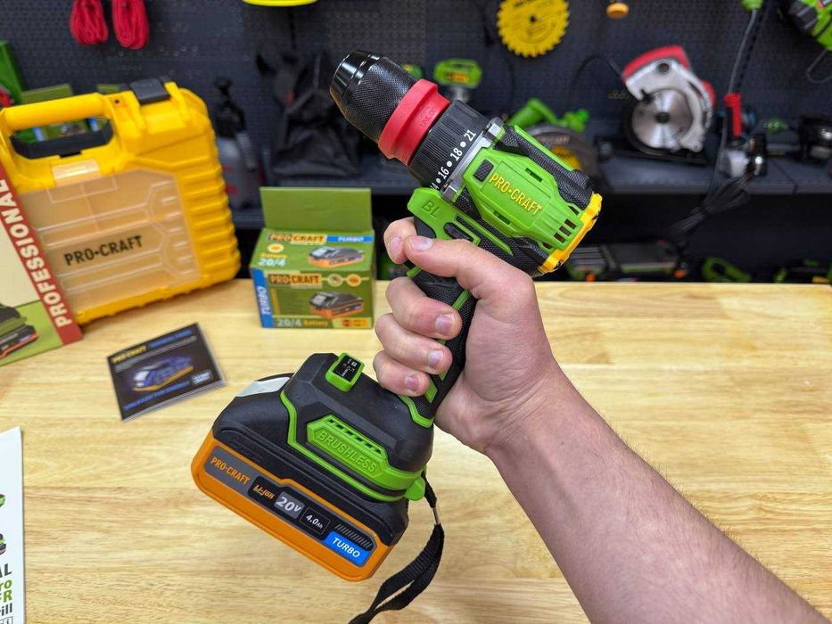 Вигідний Набір Шуруповерт Procraft (знімний патрон) + Акб TURBO 4.0 Ah