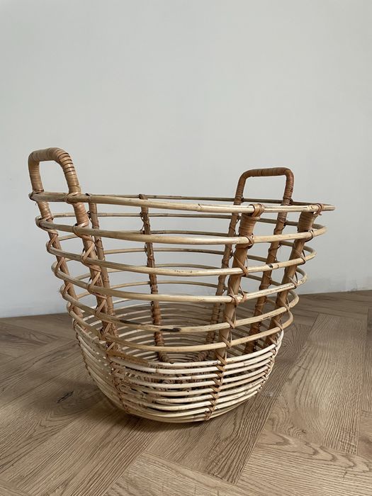 Kosz rattanowy z uchwytami ikea